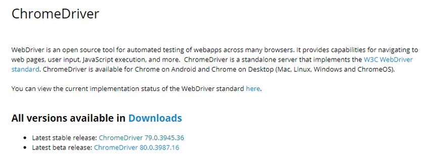 Exécution des tests avec Selenium WebDriver