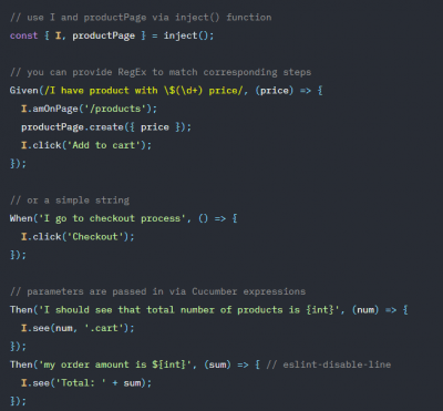 Step-definitions Automatisation tests avec JS